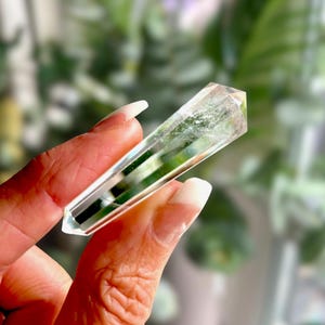 Quartz Vogel Crystal Wand, Lemurian Style 12 Sided Point, Clear Brazilian Quartz, Spiritual Meditation Tool