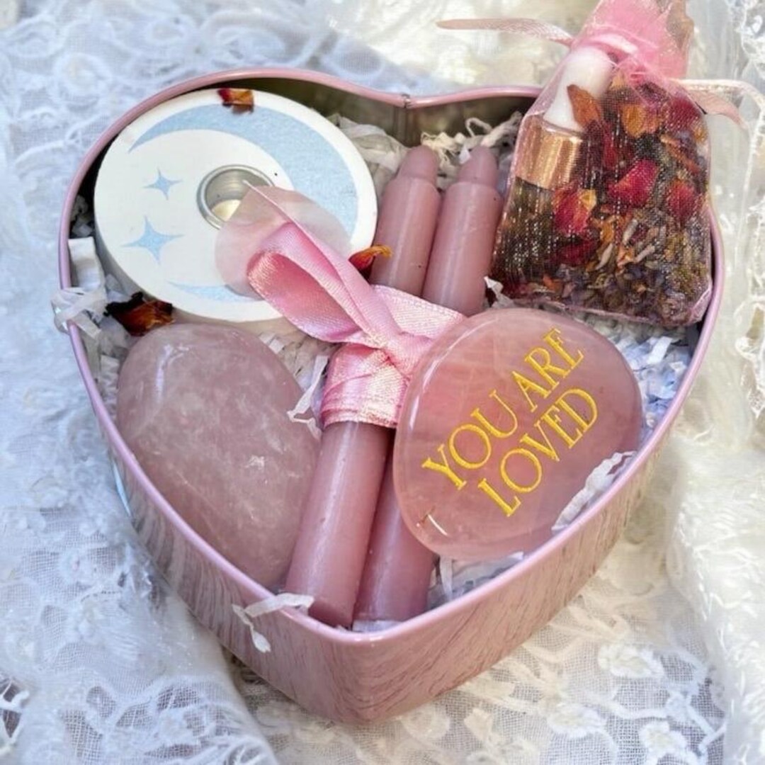 Love Alchemy Ritual Set: Rose Quartz Crystal & Candle Spell - Etsy