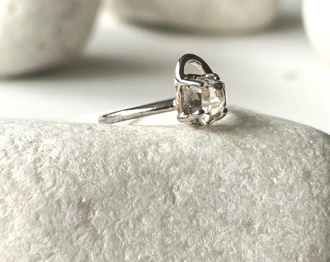 Herkimer Diamond Swirl Silver Ring UK P.5