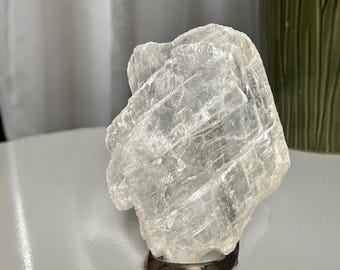 Selenite Slice, True Selenite Plate, Natural Crystal Slab, Polished Selenite Sheet, Raw Energy Stone