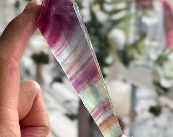 Fluorite Wand with Stand, Sugar Fluorite Sceptre, Purple Green Crystal Wand, Exact Piece Sent, Display Decor Gift