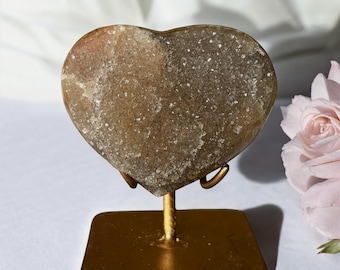 Rainbow Amethyst Heart, Champagne Amethyst, Crystal Gift for Love