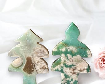 Green Flower Agate Tree – Crystal Carving for Home Decor or Gift Giving