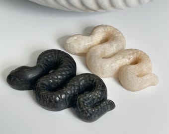 Crystal Snake Carving, Golden Obsidian or Moonstone Snake, Flashy Crystal Serpent, Animal Carving, Witchy Decor