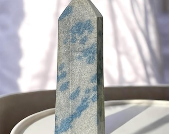 K2 Stone Tower - Natural Polished K2 Jasper Tower - Blue and Grey Gemstone - Spiritual Decor - K2 Crystal Tower Gift for Crystal Collectors