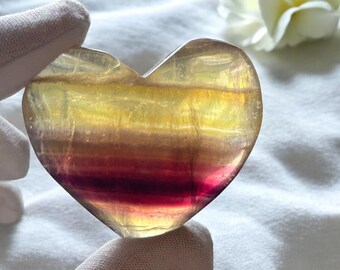 Heart Shape Fluorite Crystal Gift for Love Crystal for Harmony and Healing Fluorite, Positive Energy Crystal