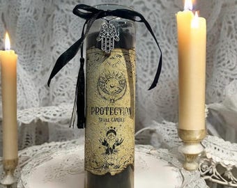 Spell Candle for Protection magic spell ritual candle for Love Prosperity Luck coloured pillar candle in glass container for home decor