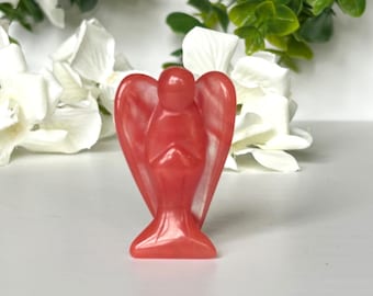 Guardian Angel Cherry Quartz Crystal worry Angel keepsake Grief Breavement Angel Carving  Friendship Love Meaningful Spiritual Crystal Gift