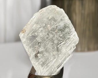 True Selenite Crystal Slab, Clear Polished Stone, Raw Selenite Sheet, Flat Crystal Plate, Spiritual Cleansing Tool
