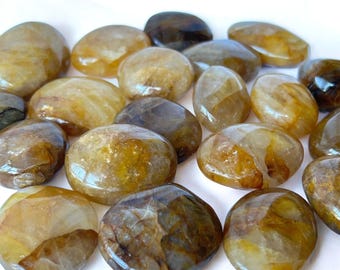 Golden Healer Quartz Palmstone, Natural Stone
