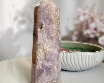Large Pink Amethyst Tower, Gemmy Quartz Druzy Point, Statement Crystal Display, Collectible Crystal Gift