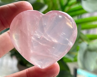 Rose Quartz Heart Crystal, Choose Your Stone, Pink Gem Carving, Self Love Gift