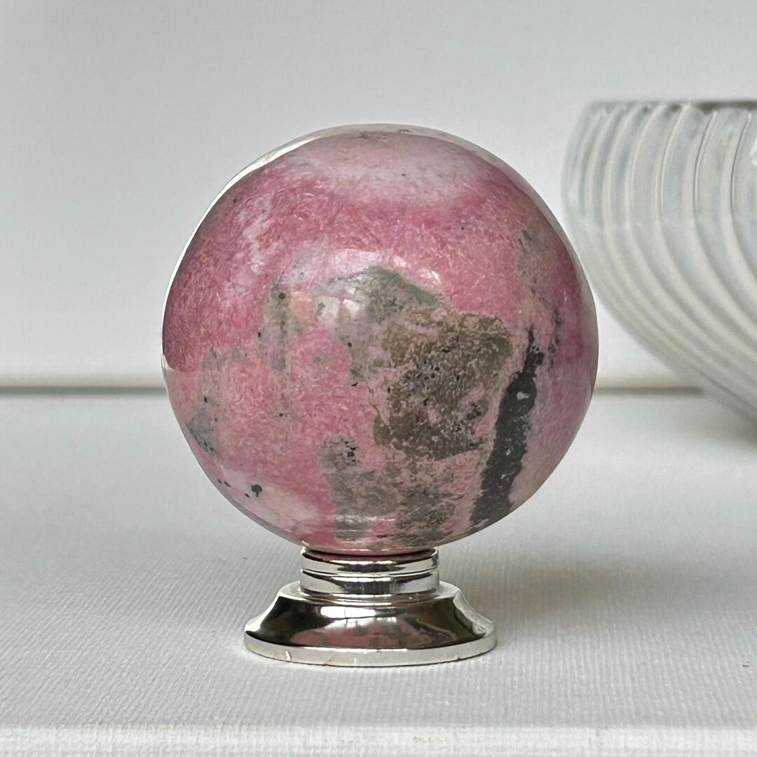 Peruvian Rhodonite Sphere, Pink Crystal, 295g 54.5mm Collectible ...