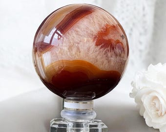 Carnelian Sphere – Large Crystal Ball for Manifestation, Chakra Work or Display