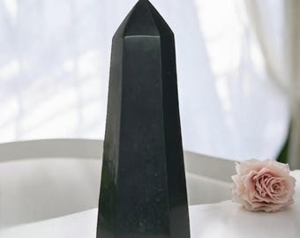 Black Tourmaline Tower – Polished Crystal for Protection, Grounding or Chakra Work
