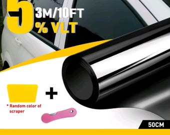 19.5" x 10 ft Window Tint Roll: 5-70% Light Transmittance