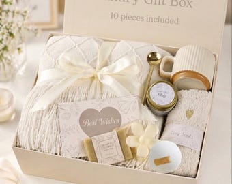 Sending Love Hug Gift Box for Her, Luxury Self Care Package for Women, Cozy Blanket Spa Box, Birthday Gift, Relaxation Gift Basket