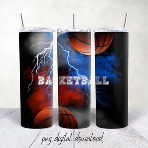 Basketball 20 oz Sublimation Tumbler Design - PNG Digital Download