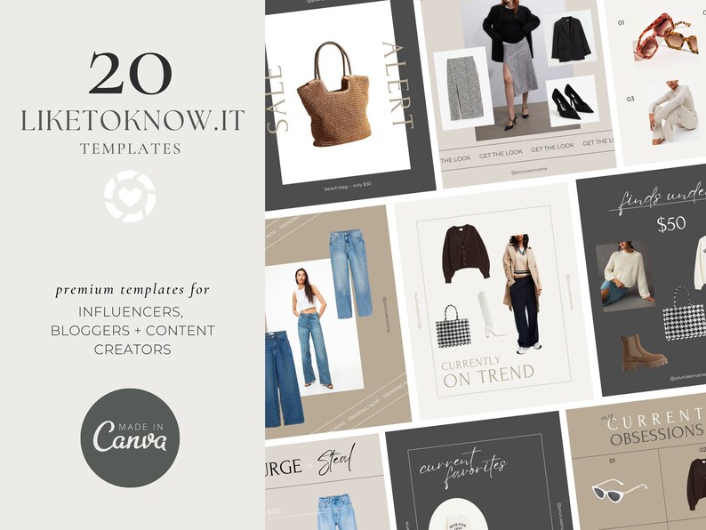 LTK Canva Template - Liketoknowit Post Templates for Canva - Modern LTK ...