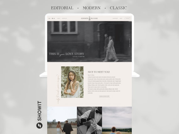 Showit Website Template - Photographer Website Template - Website Template for Photographers - Modern Classic Showit Website Design