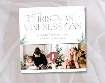 Christmas Mini Session Template for Photographers - Canva Mini Session Photography Template - Winter Mini Session - Photographer Marketing