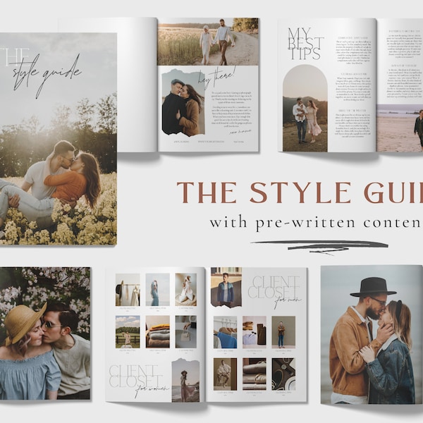 Maeve - CANVA Photography Client Closet Guide - Style Guide for Photographers with copy - Client Style Guide Template with prewritten text