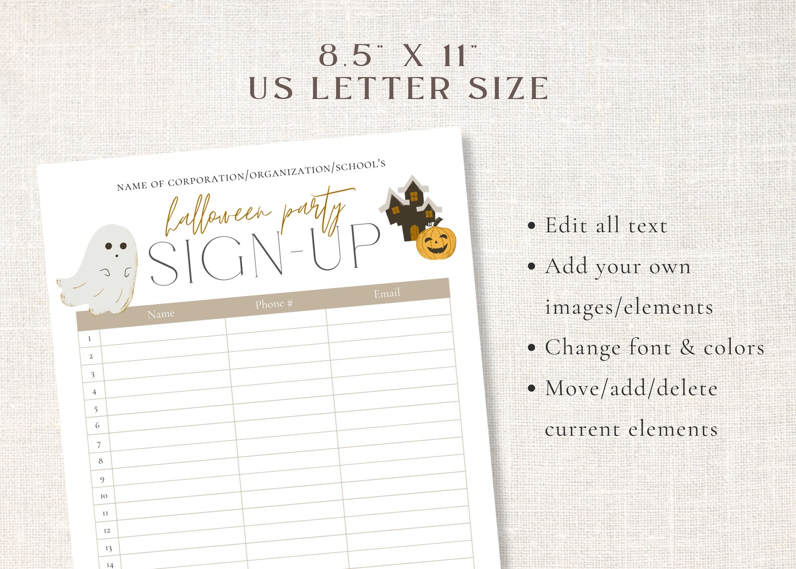 Halloween Party Sign up Form Canva Halloween Party Volunteer Template