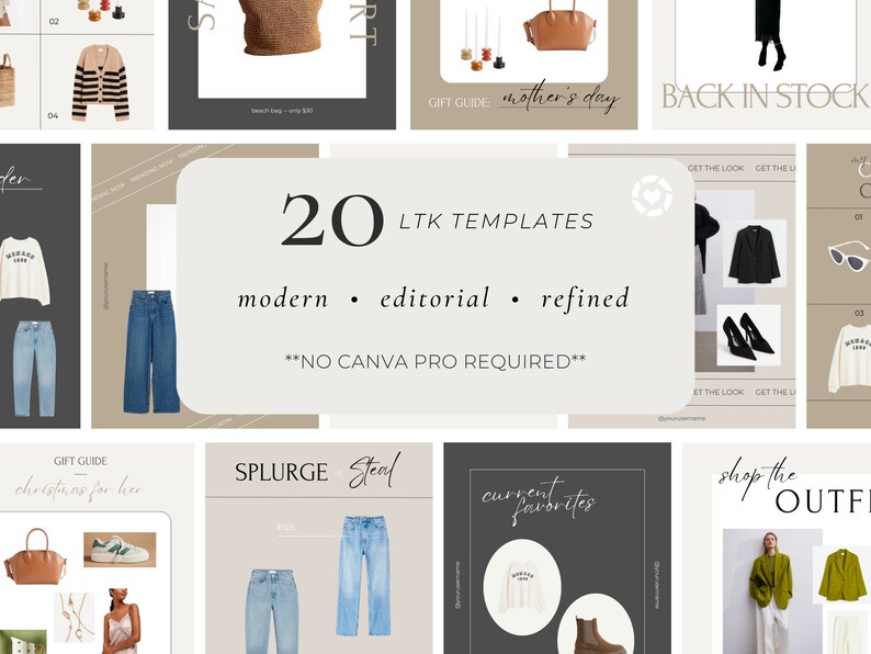 LTK Canva Template - Liketoknowit Post Templates for Canva - Modern LTK ...