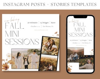 Fall Mini Session Template for Photographers - Canva Mini Session Photography Template - Autumn Mini Session - Photographer Marketing