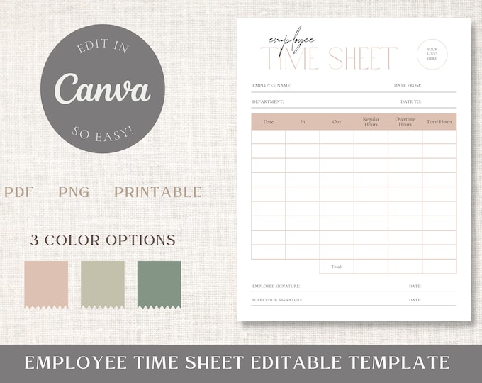 Staff Timelog Sign-in / Sign-out Sheet Employee Attendance Sheet - Etsy