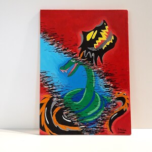 Original Snake Corruption posca painting