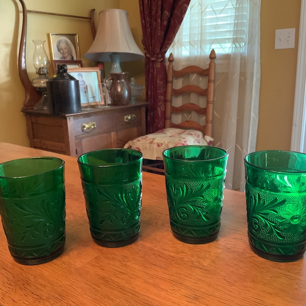 Green Oatmeal Glassware Etsy