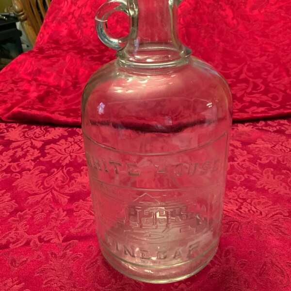 White House Vinegar Glass Bottle Etsy