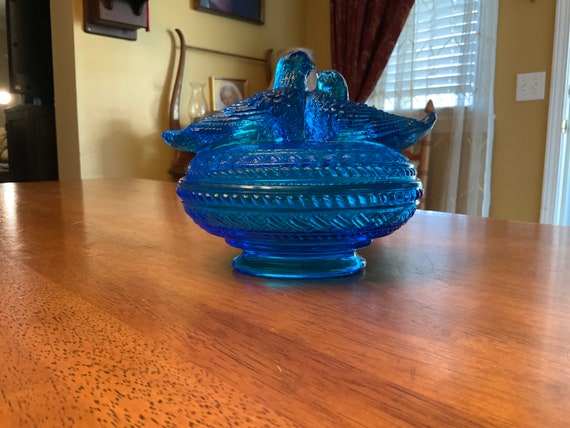 Westmoreland Glass Cobalt Blue Trinket Dish - image 8