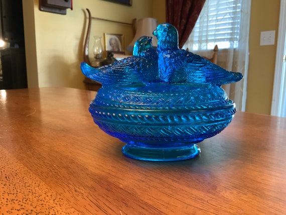 Westmoreland Glass Cobalt Blue Trinket Dish - image 9