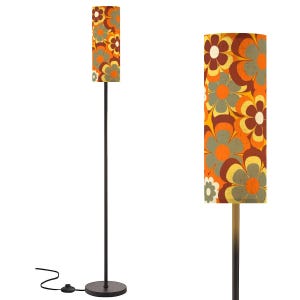Groovy flower orange Floor Lamp Modern Standing Lamp (Made in USA), retro home decor, funky lighting, cool hippie style light