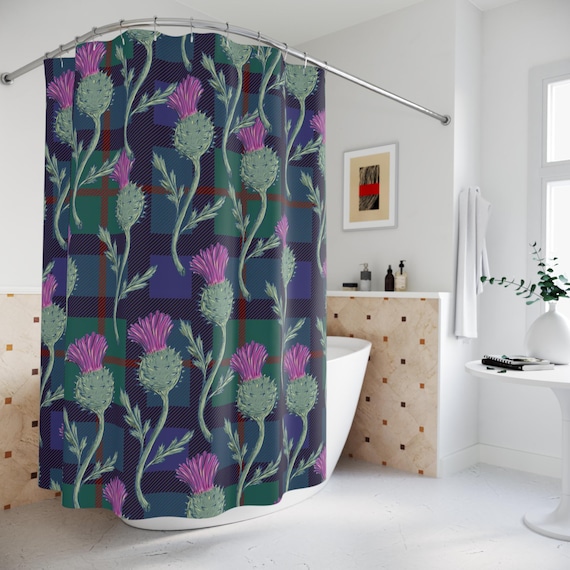 Tenda Da Doccia Rustica Con Fiori, Farfalle E Margherite - Motivo Boho Giallo E Viola, 91x188 Cm, Impermeabile, Con 12 Ganci