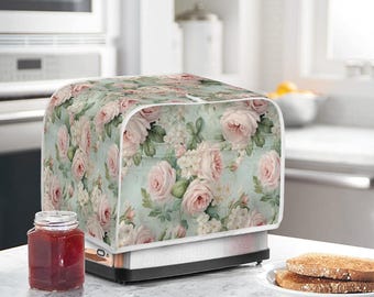 Pink Roses Toaster Cover: Shabby Chic Farmhouse Kitchen Decor