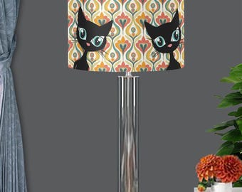 Atomic Cat Lampshade: Mid-Century Modern Retro Office Decor