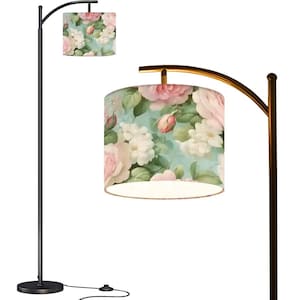 Pink vintage roses Shabby chic Arc Floor Lamp (Made in USA), French country, Farmhouse decor, floral lamp