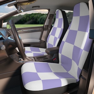 Purple checkered Car Seat Covers, vehicle car accessories