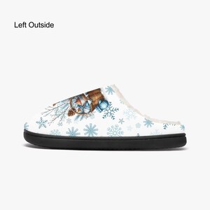 Pantuflas mullidas de gnomo de invierno, zapatillas de casa, regalo para amantes de los gnomos, calzado cálido y acogedor. imagen 6