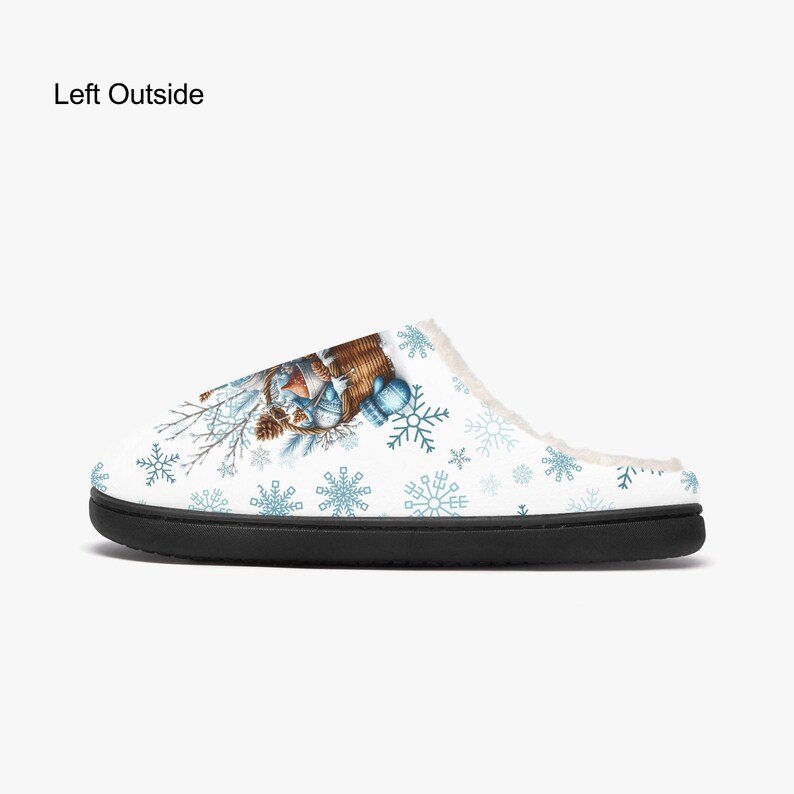 Pantuflas mullidas de gnomo de invierno, zapatillas de casa, regalo para amantes de los gnomos, calzado cálido y acogedor. imagen 6