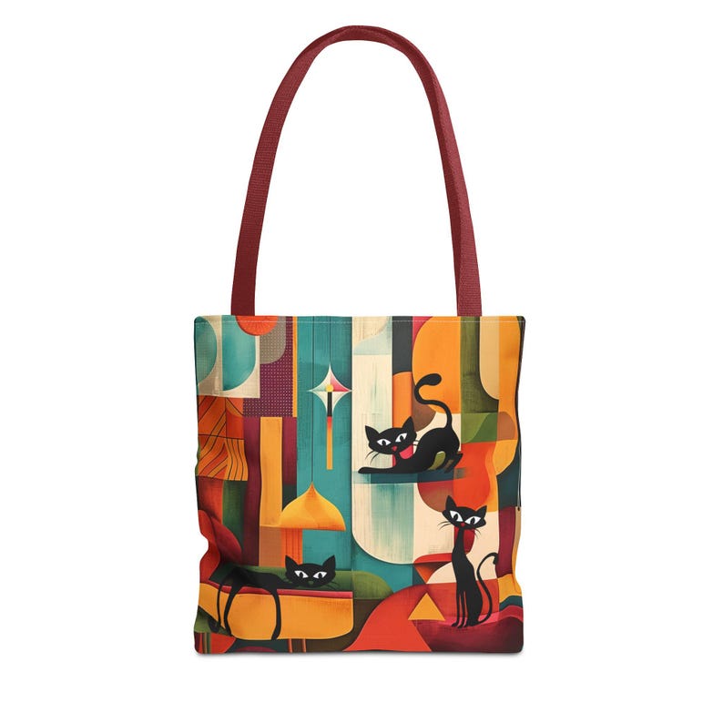 Atomic Cat Art Tragetasche: Buntes MCM Design Bild 7