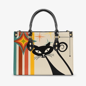 Atomic Cat Tote Bag: Retro Stripes, MCM Shoulder Bag