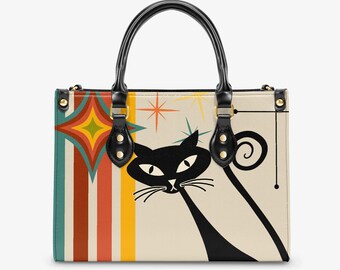 Atomic Cat Tote Bag: Retro Stripes, MCM Shoulder Bag