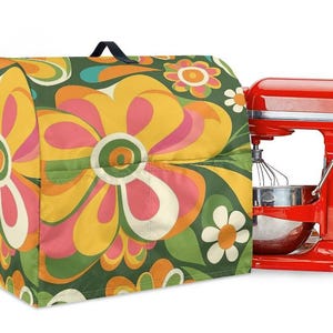 Retro Flower Power Mixer Cover: 60s 70s Kitchen Decor