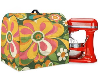 Retro Flower Power Mixer Cover: 60s 70s Kitchen Decor