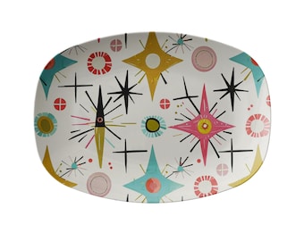 Mid Century Modern 10x14"serving platter, MCM kitchenware, retro party decor