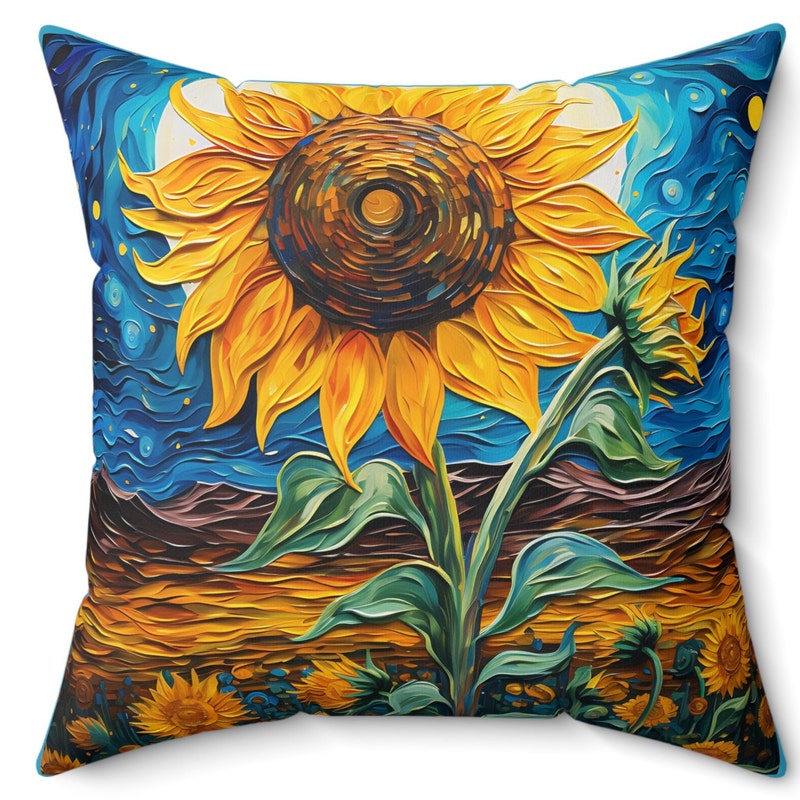 Colorful Sunflower Pillow